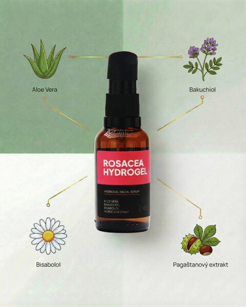 Rosacea Hydrogel - Prírodné gélové sérum na rosaceu, kuperózu a začervenanie